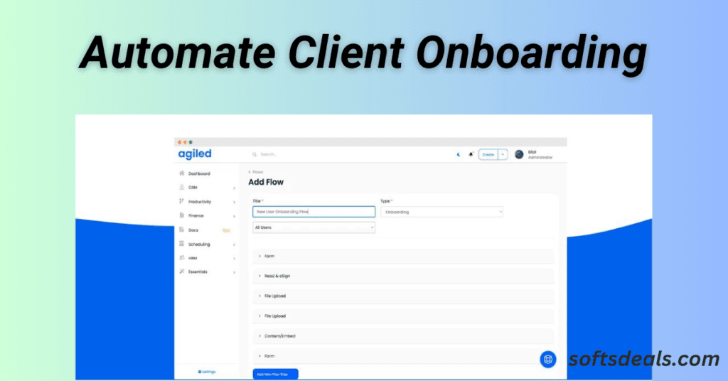 Agiled Lifetime Deal: Transform Your Business Management Today 4 Automate Client Onboarding