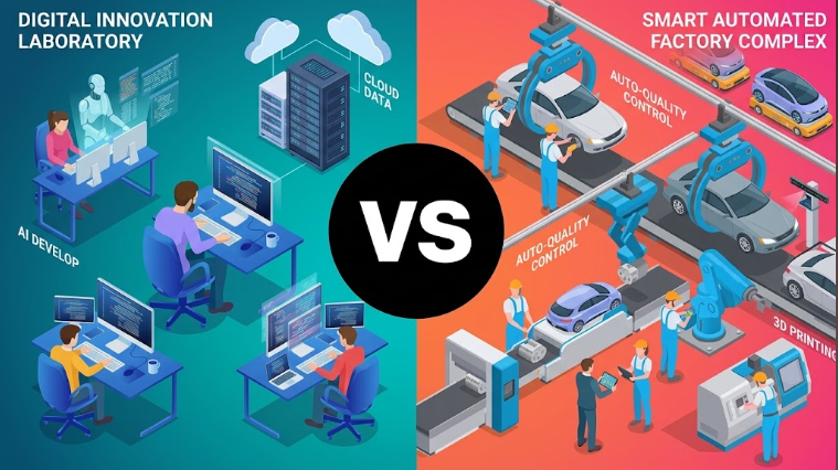 Digital Products vs Physical Products comparison illustration